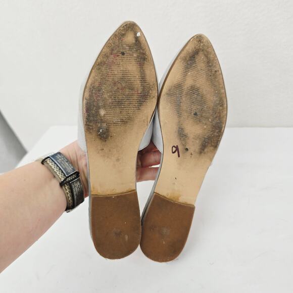 Steve Madden Ally Mules Flats Leather Gray 7.5 - Picture 8 of 9